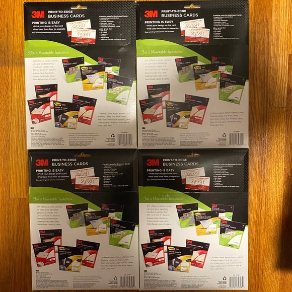 4 X 3M Print-To-Edge White Business Cards Smooth Edges Inkjet 160 Cards D410-I - Picture 10 of 11